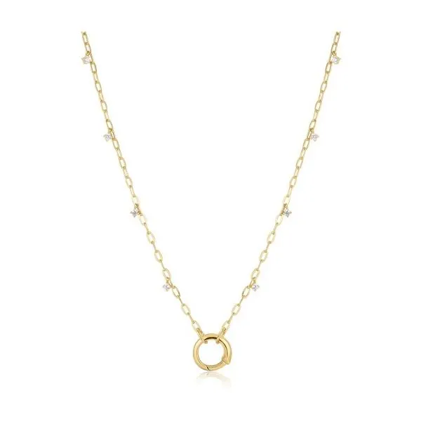 Sterling Silver and Yellow Gold Plated Shimmer Chain Charm Connector Necklace Erickson Jewelers Iron Mountain, MI