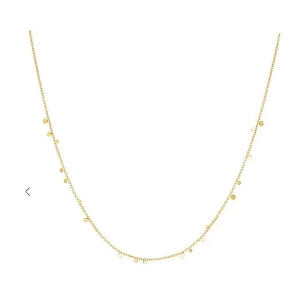 Sterling Silver Yellow Gold Plated Mini Disk Drop Stacking Necklace Erickson Jewelers Iron Mountain, MI