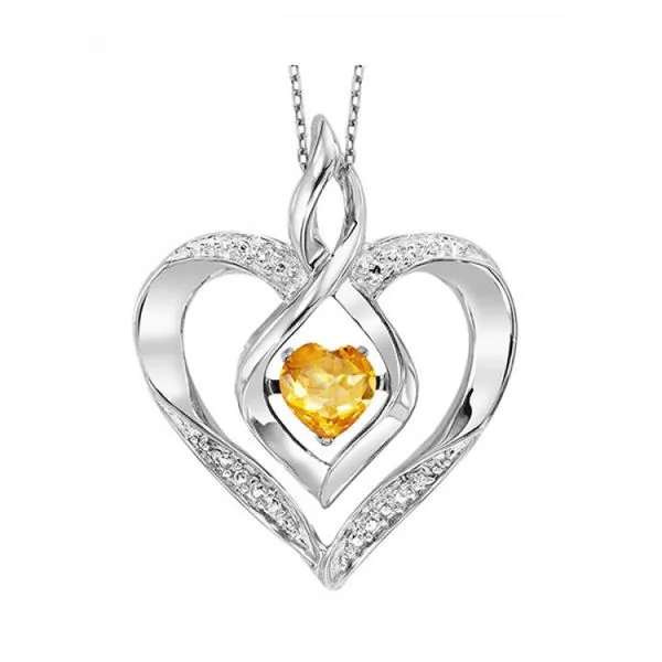 November Birthstone Sterling Silver Citrine Pendant Necklace Erickson Jewelers Iron Mountain, MI