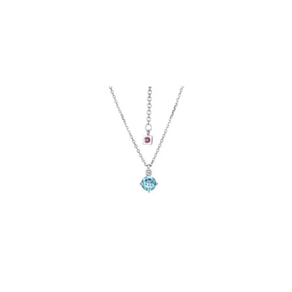 Sterling Silver Swiss Blue Topaz Pendant Necklace Erickson Jewelers Iron Mountain, MI