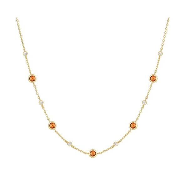 Sterling Silver Yellow Gold Plated Cubic Zirconia Necklace Erickson Jewelers Iron Mountain, MI