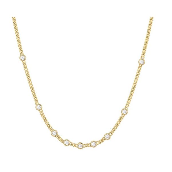 Silver Multi Round Cubic Zirconia Necklace Erickson Jewelers Iron Mountain, MI