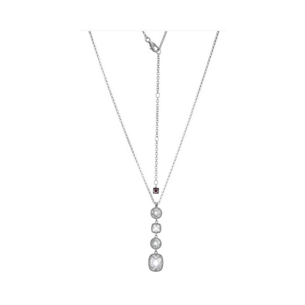Sterling Silver Multi Stone Cubic Zirconia Pendant Necklace Erickson Jewelers Iron Mountain, MI