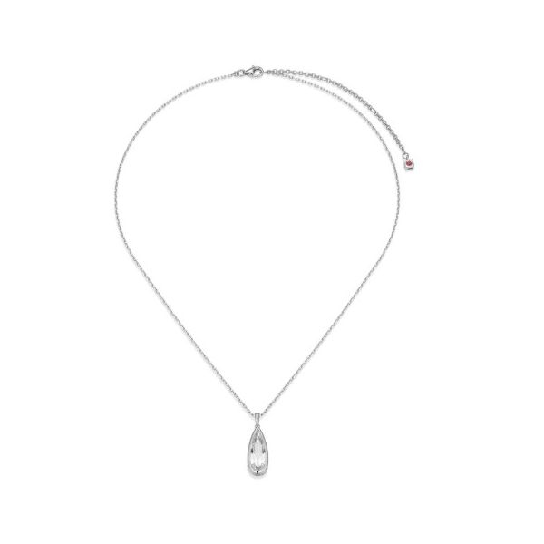 Sterling Silver Bezel Set Pear Cubic Zirconia Necklace Erickson Jewelers Iron Mountain, MI