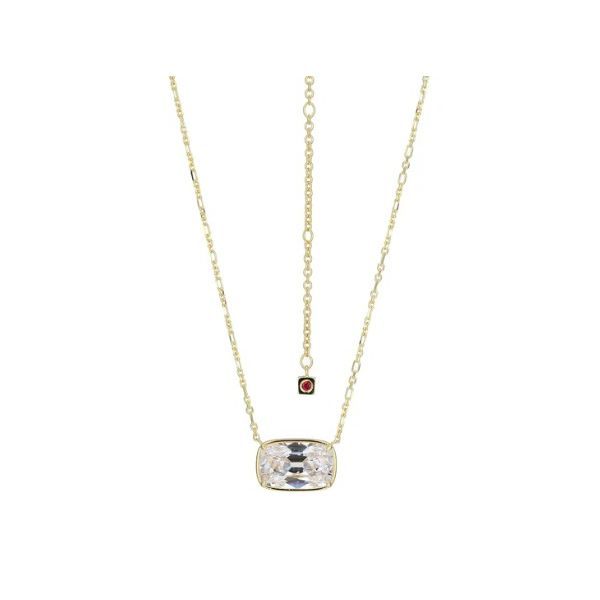 Sterling Silver Yellow Gold Plated Cubic Zirconia Pendant Necklace Erickson Jewelers Iron Mountain, MI