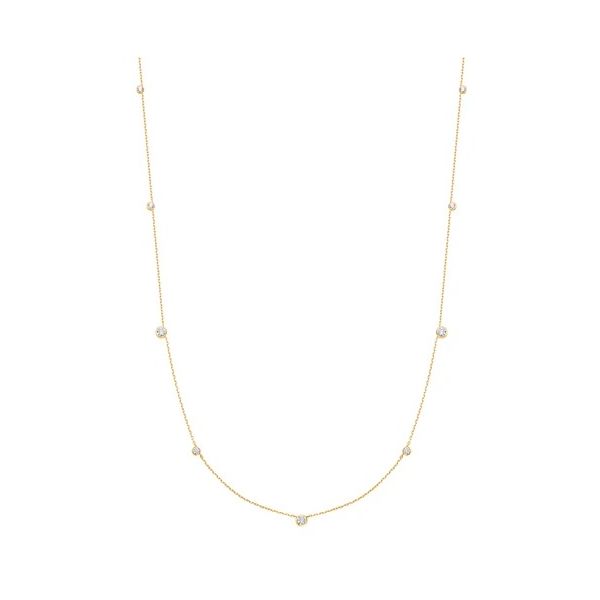 Silver Cubic Zirconia Station Necklace Erickson Jewelers Iron Mountain, MI