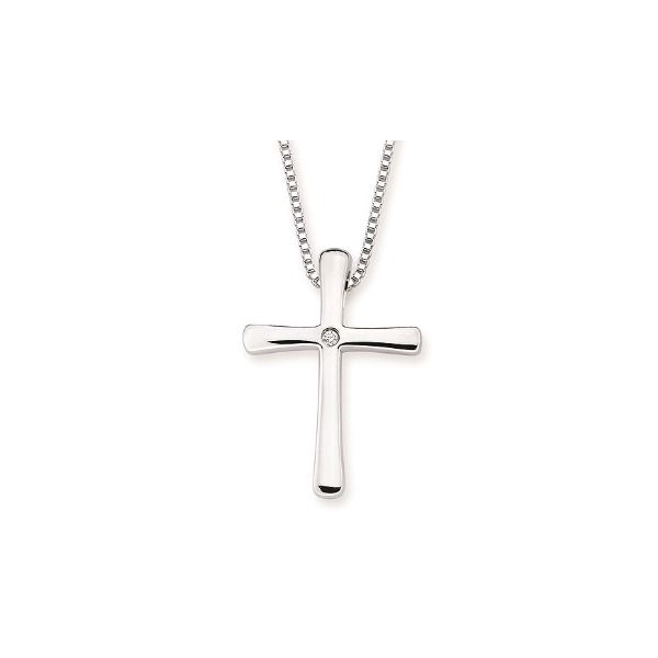 Silver Diamond Cross Necklace Erickson Jewelers Iron Mountain, MI