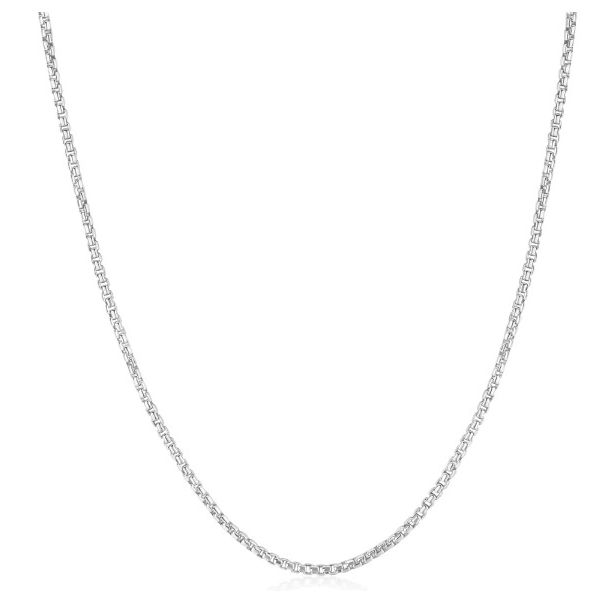 Silver Round Box Link Chain Necklace Erickson Jewelers Iron Mountain, MI