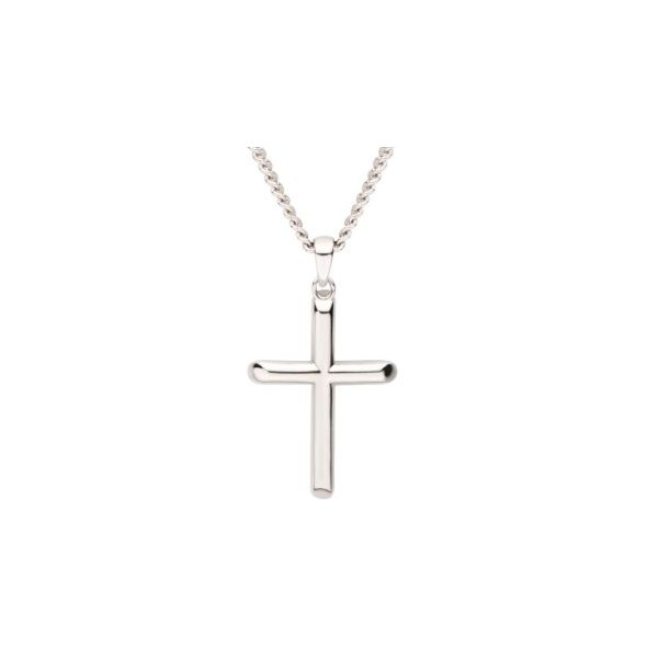 Sterling Silver Men's Cross Pendant Necklace Erickson Jewelers Iron Mountain, MI