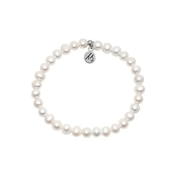 WHITE PEARL 6MM STACKER EVERYDAY BRACELET Erickson Jewelers Iron Mountain, MI