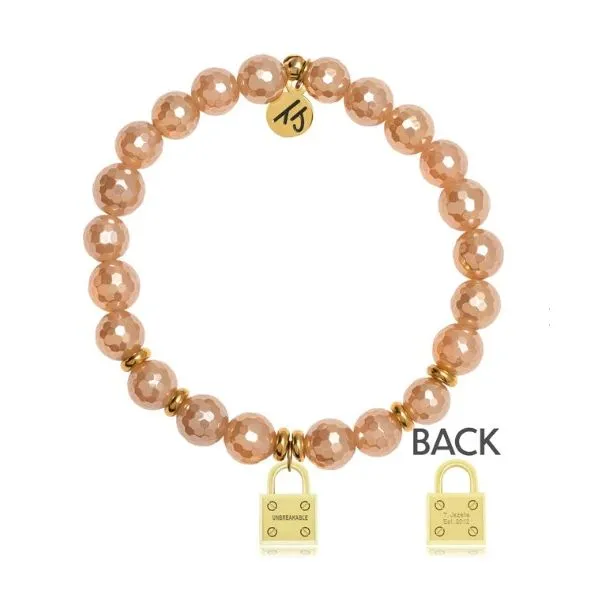 CHAMPAGNE AGATE UNBREAKABLE GOLD BRACELET Erickson Jewelers Iron Mountain, MI