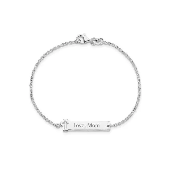 Silver ID Bracelet 7" Love Mom Erickson Jewelers Iron Mountain, MI