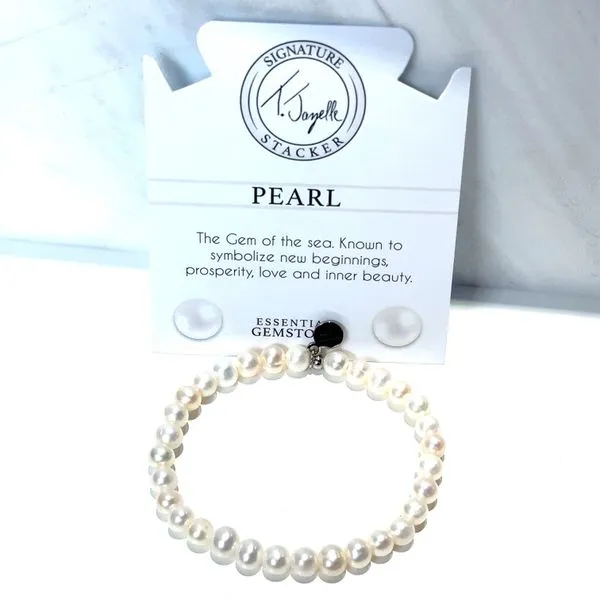 White Pearl 6mm Stacker Everyday Bracelet Image 2 Erickson Jewelers Iron Mountain, MI