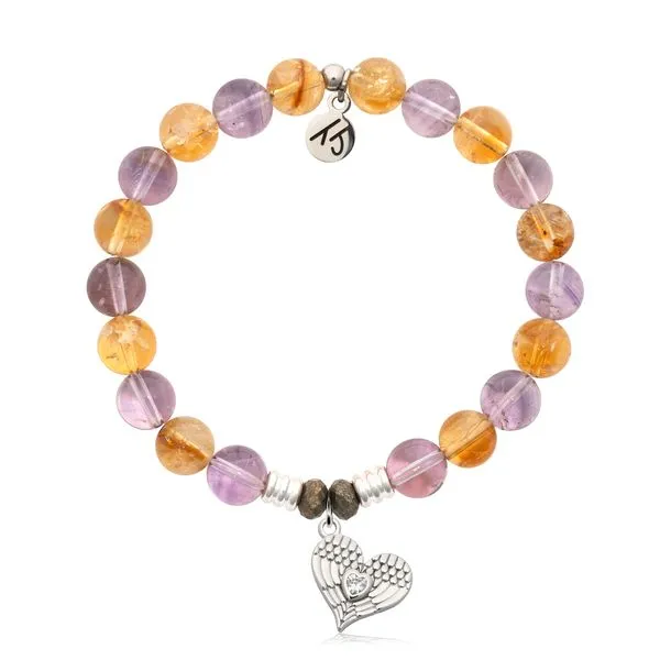 Amethyst Citrine Angel Heart CZ T. Jazelle Bracelet Erickson Jewelers Iron Mountain, MI