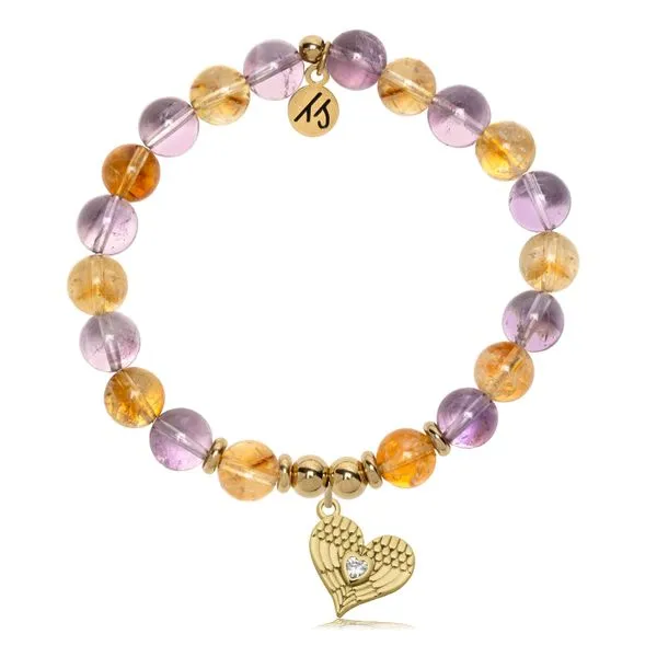 Amethyst Citrine Angel Heart CZ Gold T.Jazelle Bracelet Erickson Jewelers Iron Mountain, MI