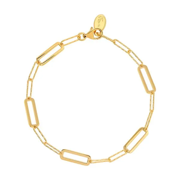 Sterling Silver Elegant Rectangle Link Bracelet Erickson Jewelers Iron Mountain, MI