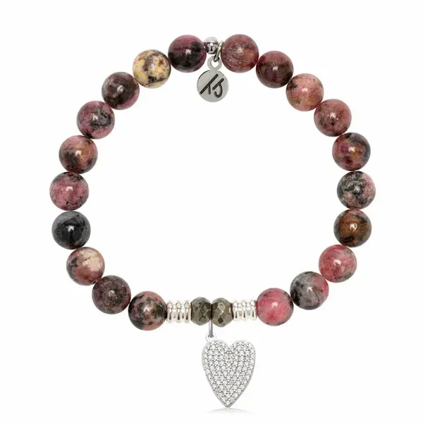 Pink Rhodonite You Are Loved Bracelet Erickson Jewelers Iron Mountain, MI