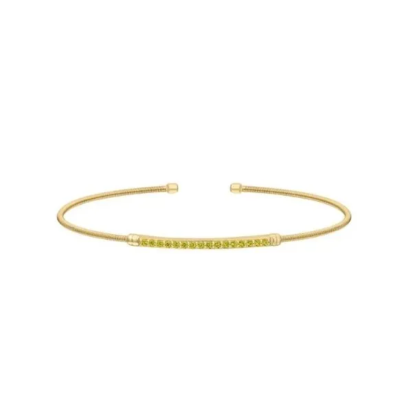 Peridot Birthstone Bangle Bracelet Erickson Jewelers Iron Mountain, MI