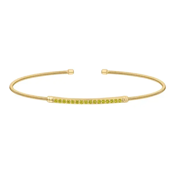 Peridot Birthstone Bangle Bracelet Erickson Jewelers Iron Mountain, MI