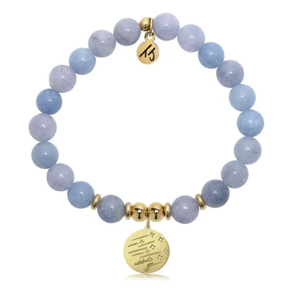 Sky Blue Jade Birthday Wishes Gold T. Jazelle Bracelet Erickson Jewelers Iron Mountain, MI