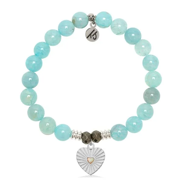 Aqua Fire Agate Heart Opal T. Jazelle Bracelet Erickson Jewelers Iron Mountain, MI