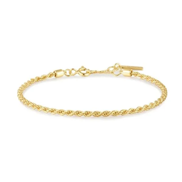 Sterling Silver Rope Twist Bracelet with Yellow Gold Plating Erickson Jewelers Iron Mountain, MI
