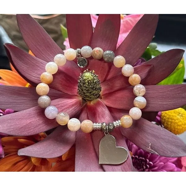 Australian Agate Personalizable Heart Charm T. Jazelle Bracelet Erickson Jewelers Iron Mountain, MI