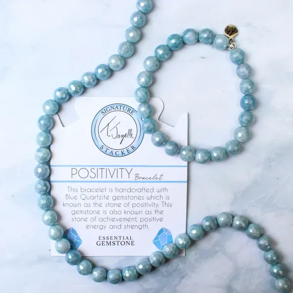 T. JAZELLE Blue Quartzite Positivity Stacker Bracelet Erickson Jewelers Iron Mountain, MI