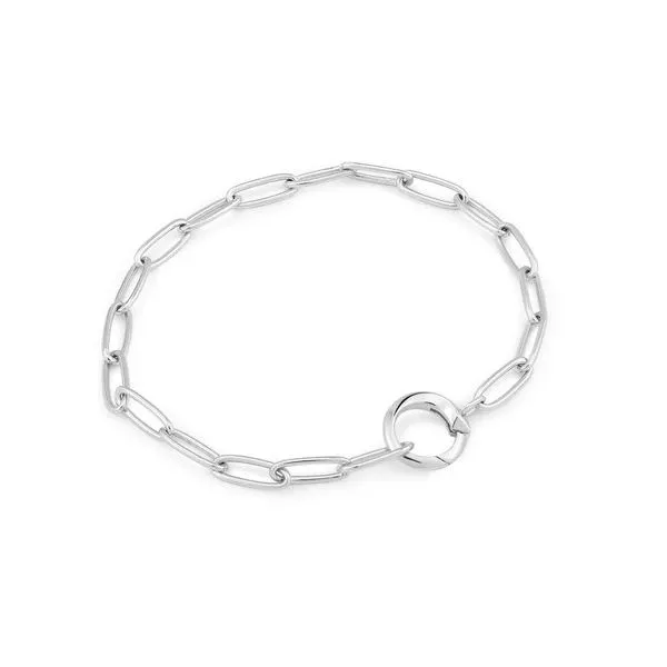 Silver Link Charm Chain Connector Bracelet Erickson Jewelers Iron Mountain, MI