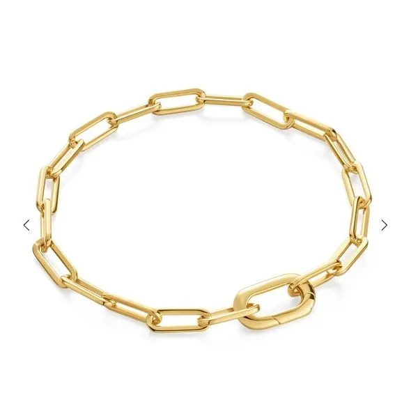 Sterling Silver and Yellow Gold Plated Linked Bracelet Erickson Jewelers Iron Mountain, MI