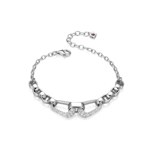 Sterling Silver Cubic Zirconia Link Bracelet Erickson Jewelers Iron Mountain, MI