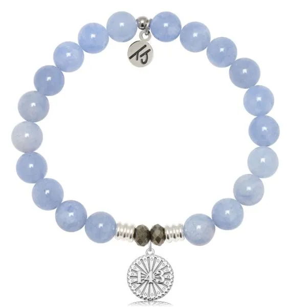 Silver Sky Blue Jade I Love You Bracelet Erickson Jewelers Iron Mountain, MI