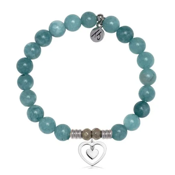 Silver Mountain Jade Heart Bracelet Erickson Jewelers Iron Mountain, MI