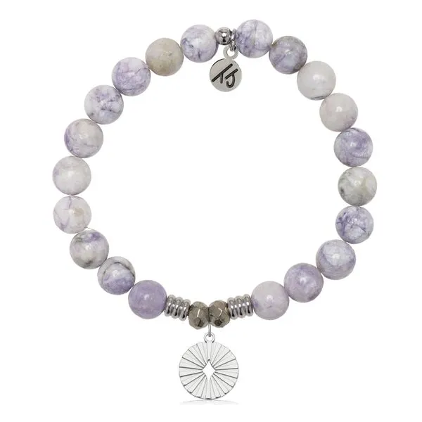 Silver Purple Turquoise Prayers of Strength T. Jazelle Bracelet Erickson Jewelers Iron Mountain, MI