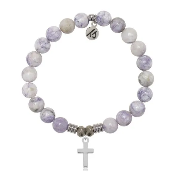 Silver Purple Turquoise Cross T. Jazelle Bracelet Erickson Jewelers Iron Mountain, MI