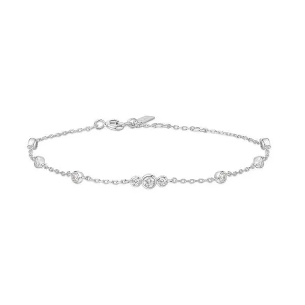 Sterling Silver Sparkling Bezel Cubic Zirconia Bracelet Erickson Jewelers Iron Mountain, MI