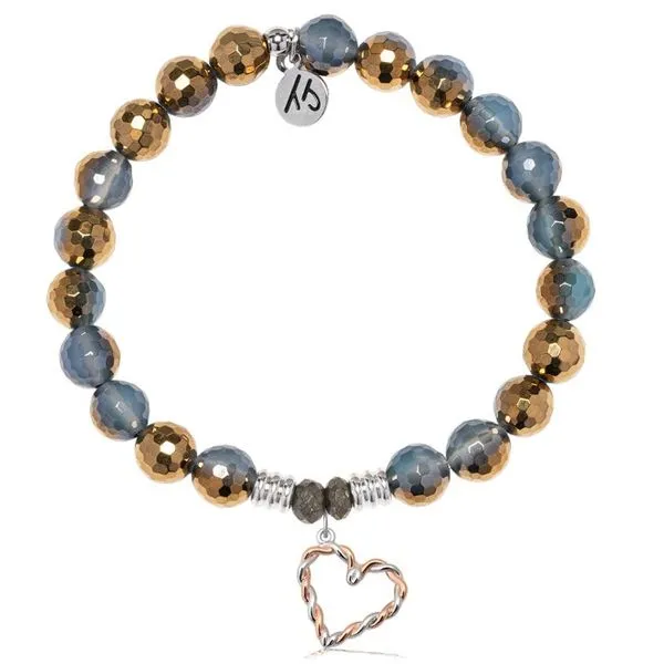 Silver Blue Gold Agate Sweet Love T. Jazelle Bracelet Erickson Jewelers Iron Mountain, MI