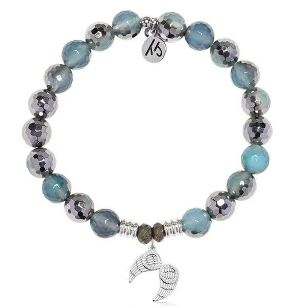 BLUE SILVER AGATE INFINITE PROTECTION T. JAZELLE BRACELET Erickson Jewelers Iron Mountain, MI