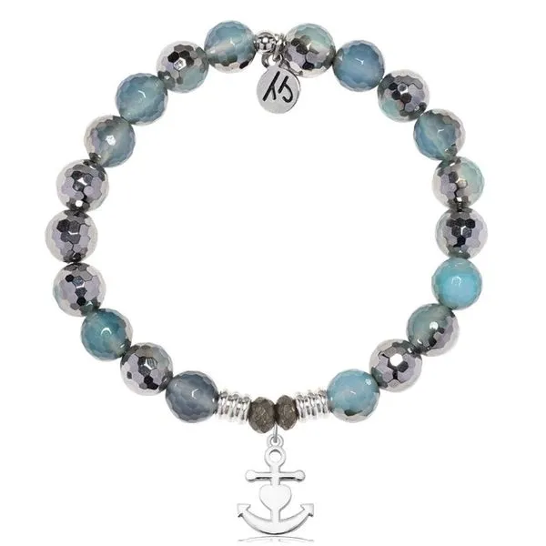 BLUE SILVER AGATE FAITH HOPE LOVE T. JAZELLE BRACELET Erickson Jewelers Iron Mountain, MI