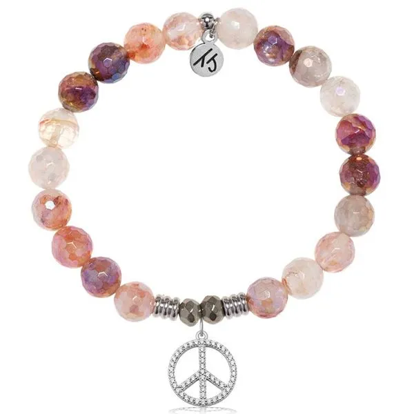 STRAWBERRY QUARTZ PEACE CZ T. JAZELLE BRACELET Erickson Jewelers Iron Mountain, MI