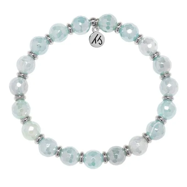 EMPOWERED ELEGANCE AQUA AGATE SILVER T. JAZELLE BRACELET Erickson Jewelers Iron Mountain, MI