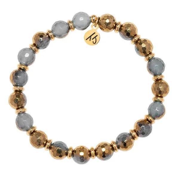 EMPOWERED ELEGANCE BLUE GOLD AGATE GOLD T. JAZELLE BRACELET Erickson Jewelers Iron Mountain, MI
