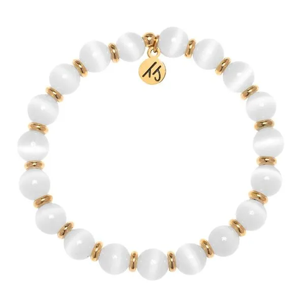 EMPOWERED ELEGANCE WHITE CATS EYE GOLD T. JAZELLE BRACELET Erickson Jewelers Iron Mountain, MI