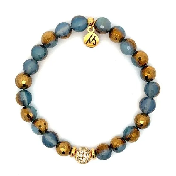 Silver Blue Gold Agate T. Jazelle Bracelet Erickson Jewelers Iron Mountain, MI