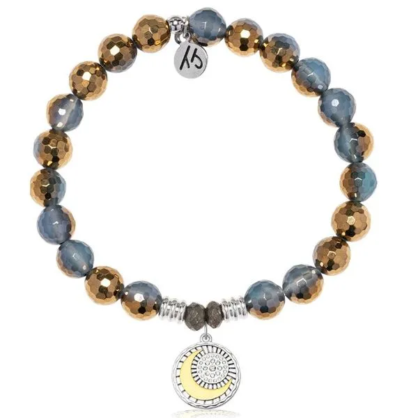 Silver Blue Gold Agate T. Jazelle Bracelet Erickson Jewelers Iron Mountain, MI