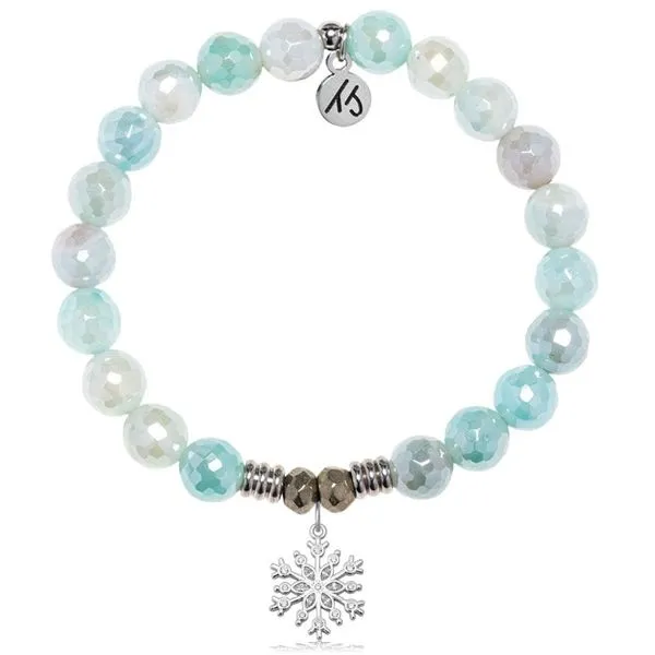 AQUA AGATE SNOWFLAKE CZ T. JAZELLE BRACELET Erickson Jewelers Iron Mountain, MI