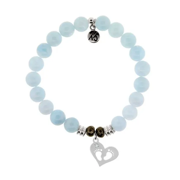 BLUE AQUAMARINE BABY FEET BRACELET Erickson Jewelers Iron Mountain, MI