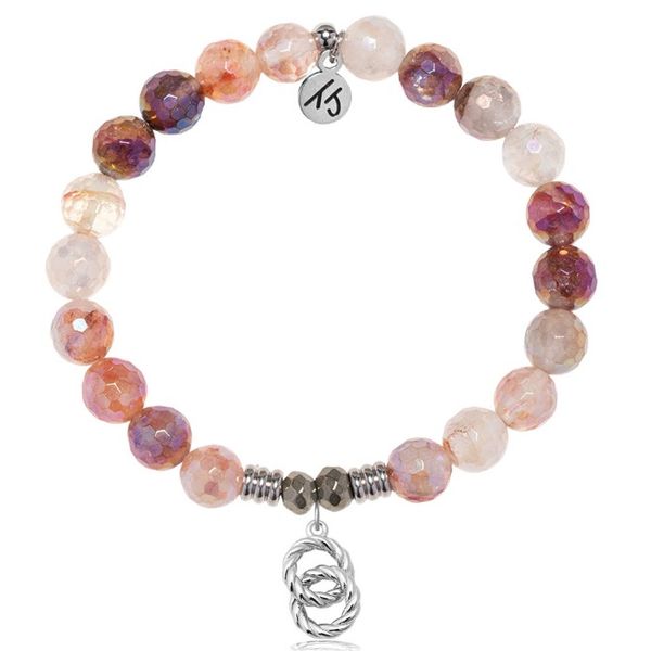 Strawberry Quartz Forever Connected Silver Bracelet Erickson Jewelers Iron Mountain, MI
