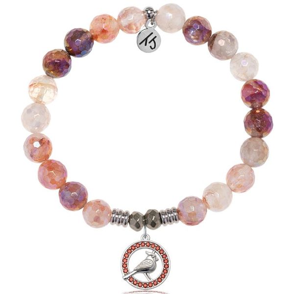 Strawberry Quartz- Cardinal Garnet CZ T. Jazelle Bracelet Erickson Jewelers Iron Mountain, MI
