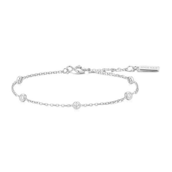 Sterling Silver Classic Bezel Set Station Adj Bracelet Erickson Jewelers Iron Mountain, MI